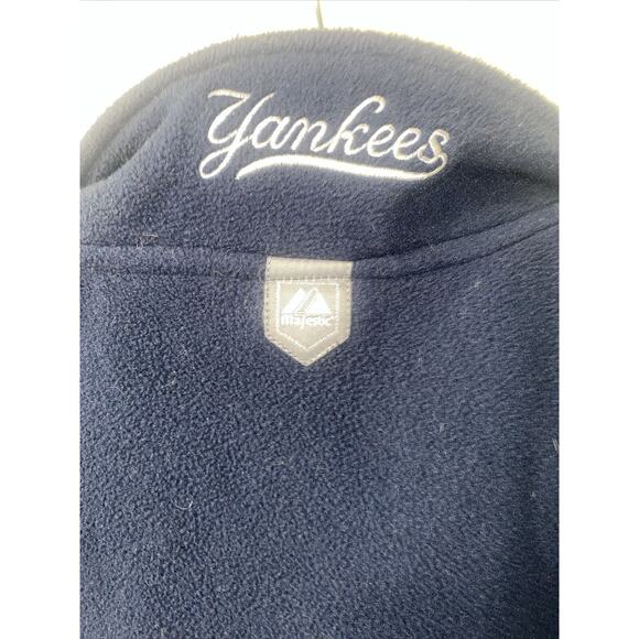 New York Yankees MLB MAJESTIC Navy Full Zip Fleece Nylon Jacket X-Large - Picture 8 of 8